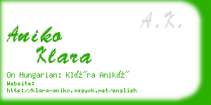 aniko klara business card